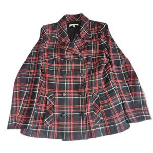 Cabi Vintage Manhattan Tartan Plaid Blazer Topper 165 Size 12